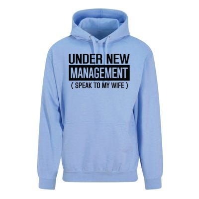 Under New Management Speak To My Wife Unisex Surf Hoodie