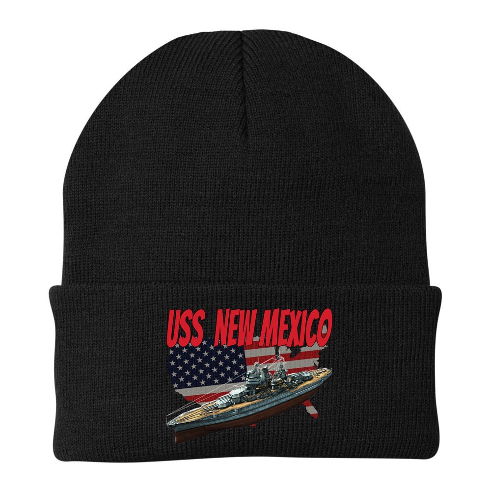 Uss New Mexico Bbgift40 Ww2 War Veteran Battleship Dad Son Boy Gift Beanie