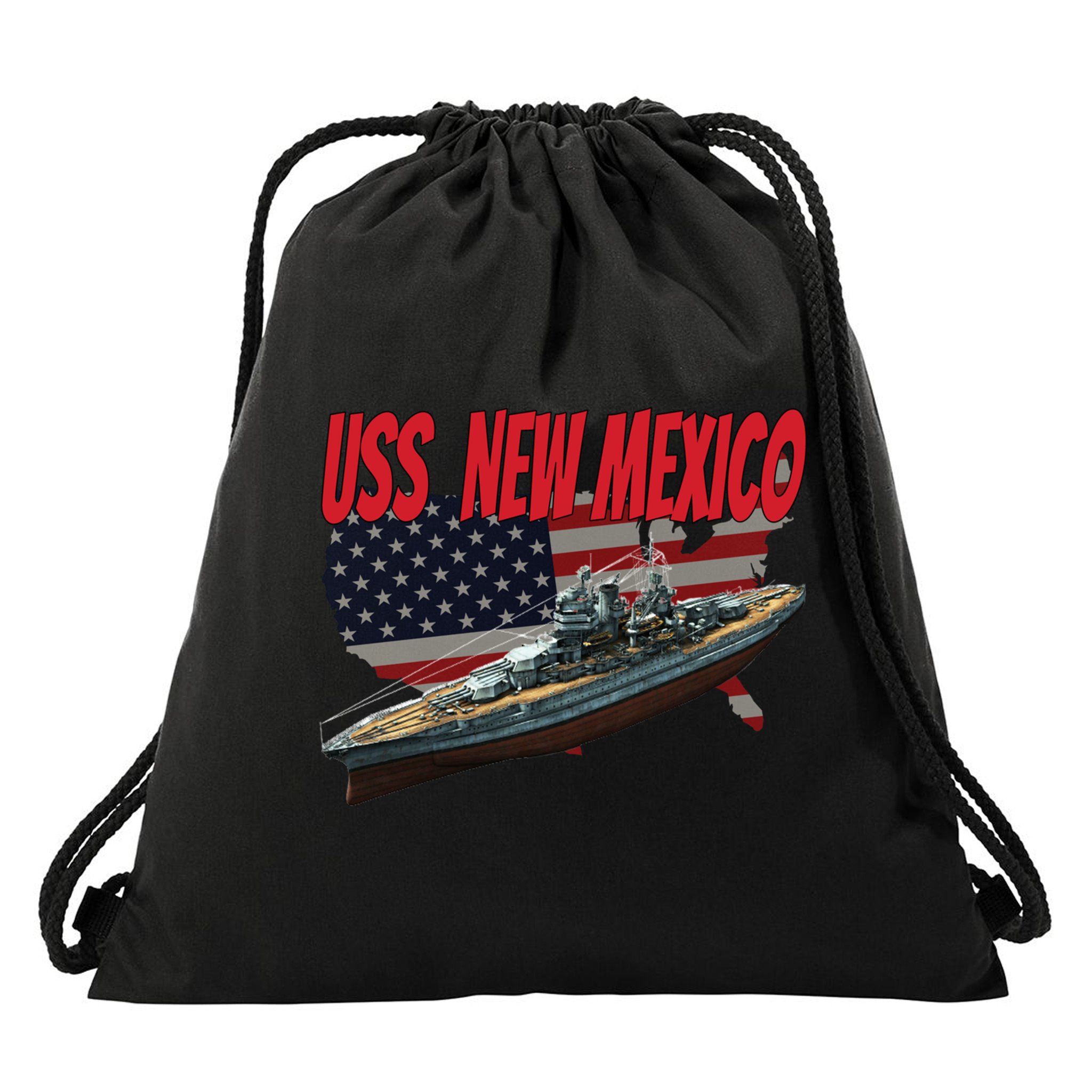 Uss New Mexico Bbgift40 Ww2 War Veteran Battleship Dad Son Boy Gift Drawstring Bag
