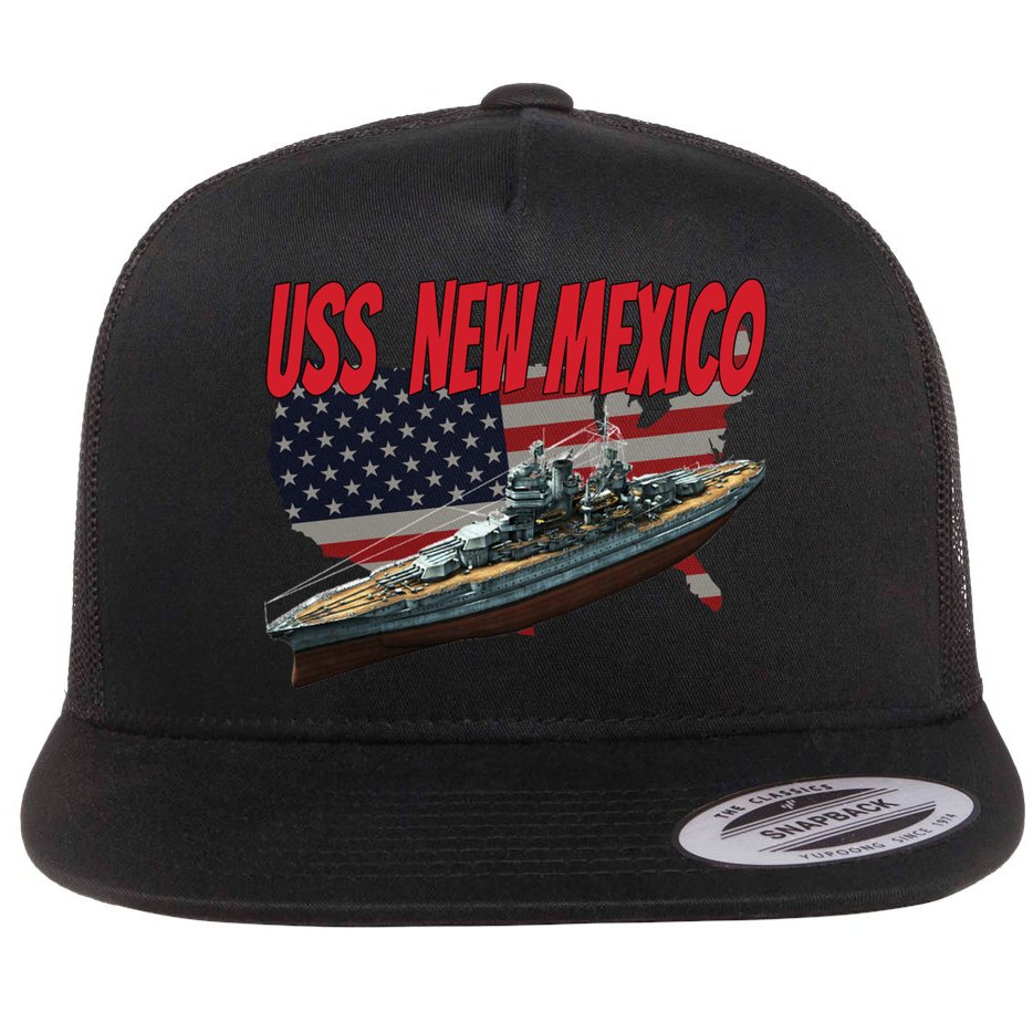 Uss New Mexico Bbgift40 Ww2 War Veteran Battleship Dad Son Boy Gift Flat Bill Trucker Hat
