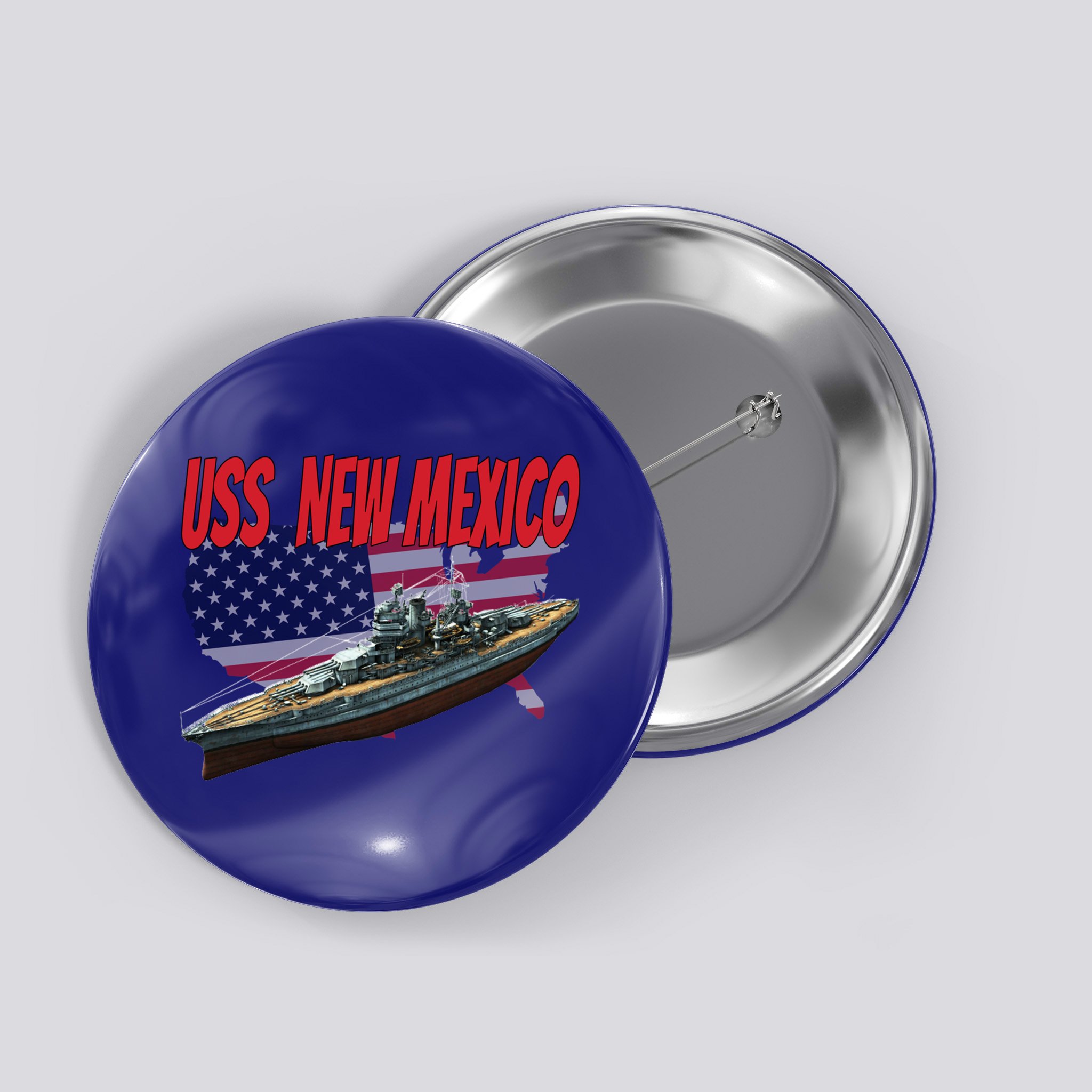 Uss New Mexico Bbgift40 Ww2 War Veteran Battleship Dad Son Boy Gift Button