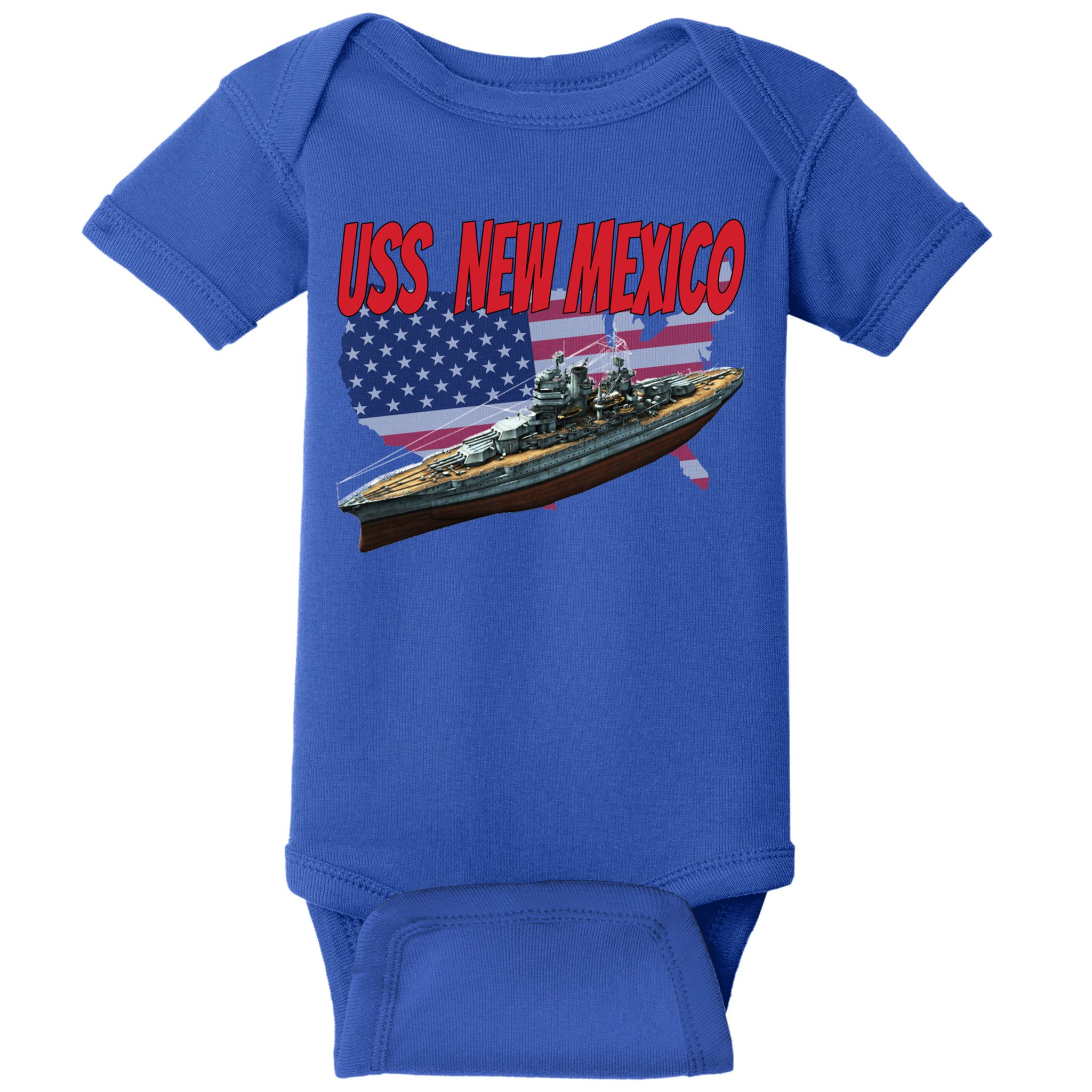 Uss New Mexico Bbgift40 Ww2 War Veteran Battleship Dad Son Boy Gift Baby Bodysuit