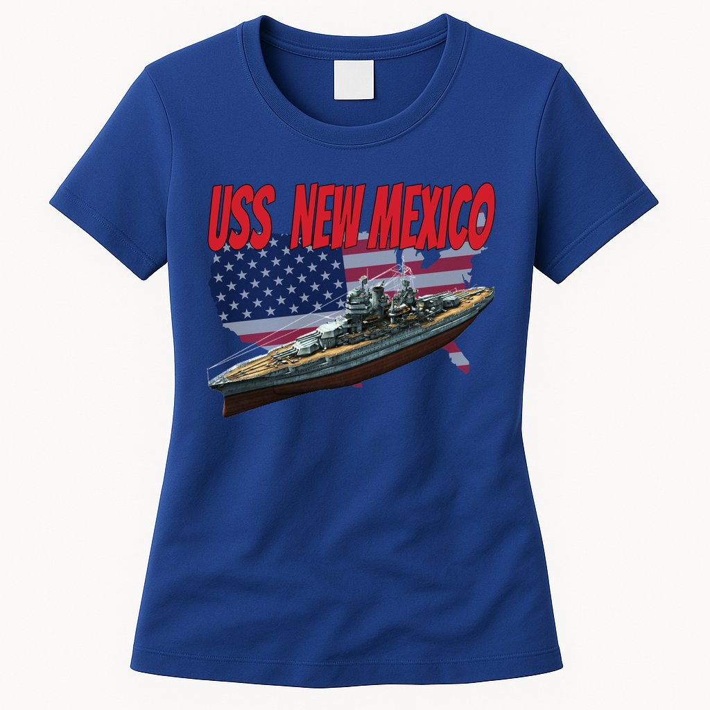 Uss New Mexico Bbgift40 Ww2 War Veteran Battleship Dad Son Boy Gift Womens T-Shirt