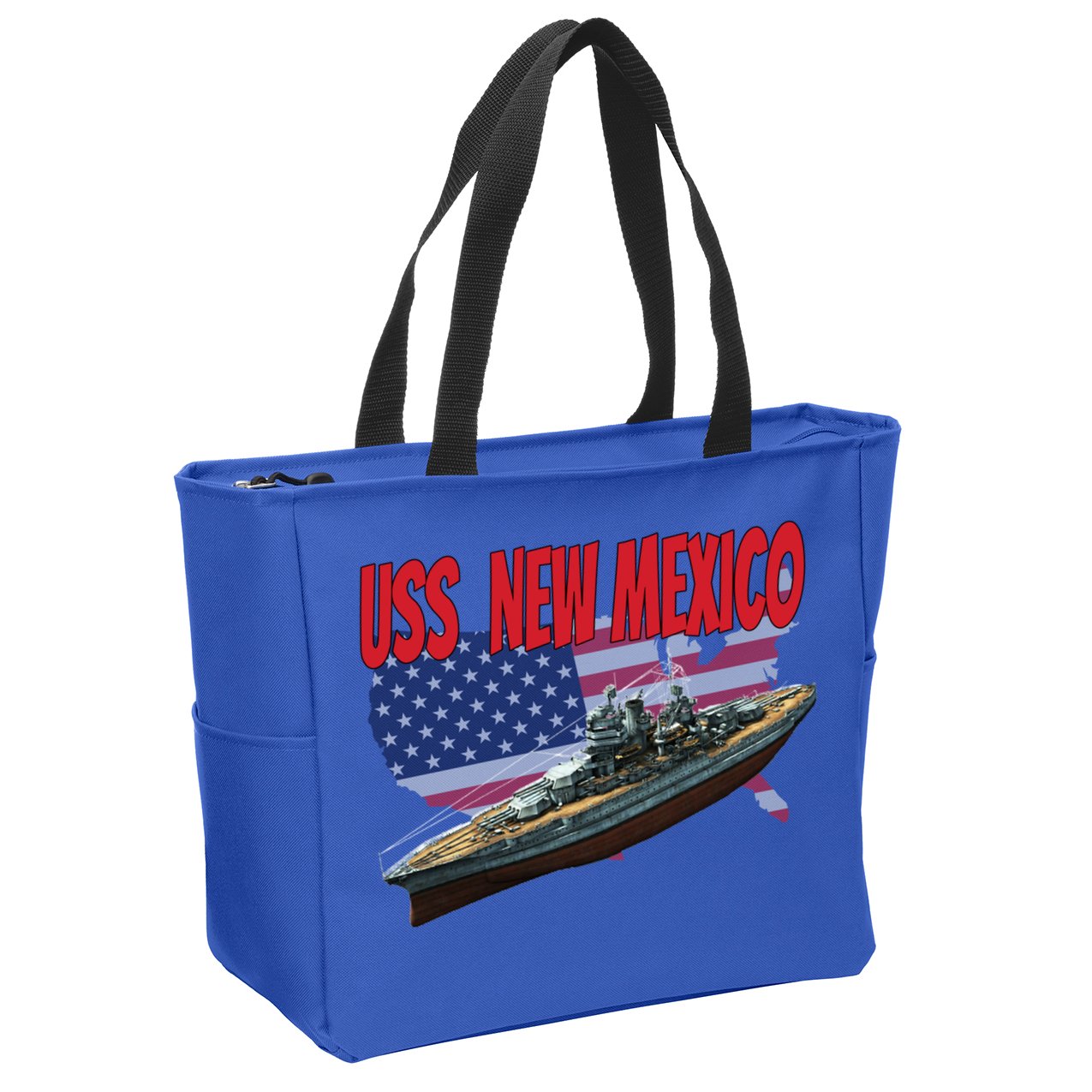 Uss New Mexico Bbgift40 Ww2 War Veteran Battleship Dad Son Boy Gift Zip Tote Bag