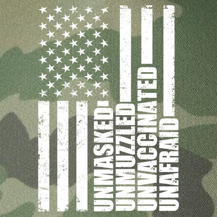 Unmasked Unmuzzled Unvaccinated Unafraid US Flag Legacy Tie Dye Trucker Hat