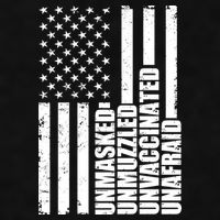 Unmasked Unmuzzled Unvaccinated Unafraid US Flag Ladies PosiCharge Tri-Blend Wicking Tank