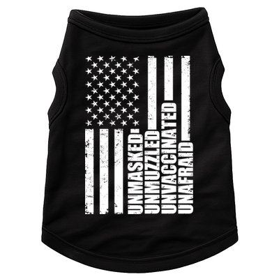 Unmasked Unmuzzled Unvaccinated Unafraid US Flag Doggie Tank