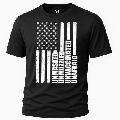 Unmasked Unmuzzled Unvaccinated Unafraid US Flag Performance Shirt