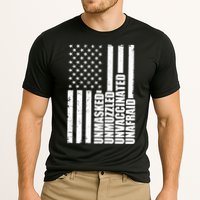 Unmasked Unmuzzled Unvaccinated Unafraid US Flag Performance Shirt