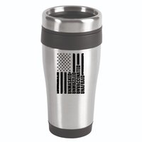 Unmasked Unmuzzled Unvaccinated Unafraid US Flag 16oz Travel Tumbler