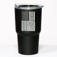 Unmasked Unmuzzled Unvaccinated Unafraid US Flag Tumbler