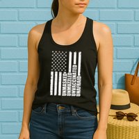 Unmasked Unmuzzled Unvaccinated Unafraid US Flag Womens Tank Top