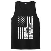 Unmasked Unmuzzled Unvaccinated Unafraid US Flag PosiCharge Competitor Tank