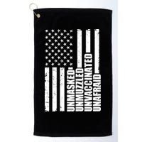 Unmasked Unmuzzled Unvaccinated Unafraid US Flag Golf Towel