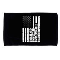 Unmasked Unmuzzled Unvaccinated Unafraid US Flag Microfiber Hand Towel