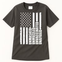Unmasked Unmuzzled Unvaccinated Unafraid US Flag Tall T-Shirt