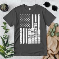 Unmasked Unmuzzled Unvaccinated Unafraid US Flag Premium T-Shirt