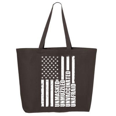Unmasked Unmuzzled Unvaccinated Unafraid US Flag 25L Jumbo Tote