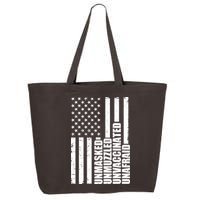Unmasked Unmuzzled Unvaccinated Unafraid US Flag 25L Jumbo Tote