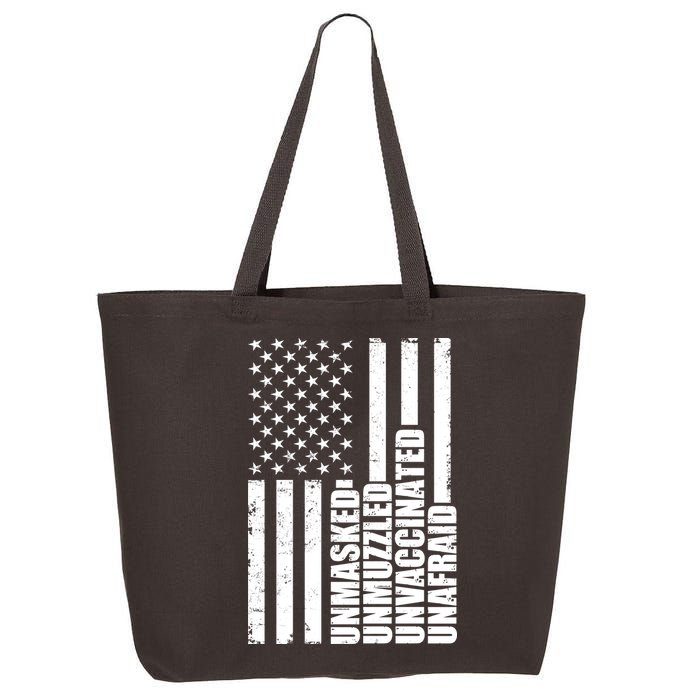 Unmasked Unmuzzled Unvaccinated Unafraid US Flag 25L Jumbo Tote