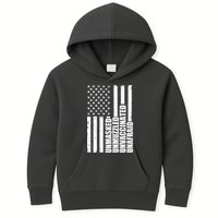 Unmasked Unmuzzled Unvaccinated Unafraid US Flag Kids Hoodie