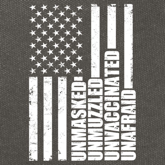 Unmasked Unmuzzled Unvaccinated Unafraid US Flag Cotton Canvas Backpack