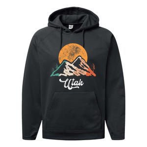 Utah Nature National Park Sunset Mountains Utah Performance Fleece Hoodie