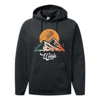 Utah Nature National Park Sunset Mountains Utah Performance Fleece Hoodie