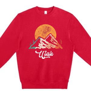 Utah Nature National Park Sunset Mountains Utah Premium Crewneck Sweatshirt