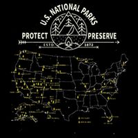 U.S. National Park Camping All 63 US National Parks Map Cooling Performance Crew T-Shirt