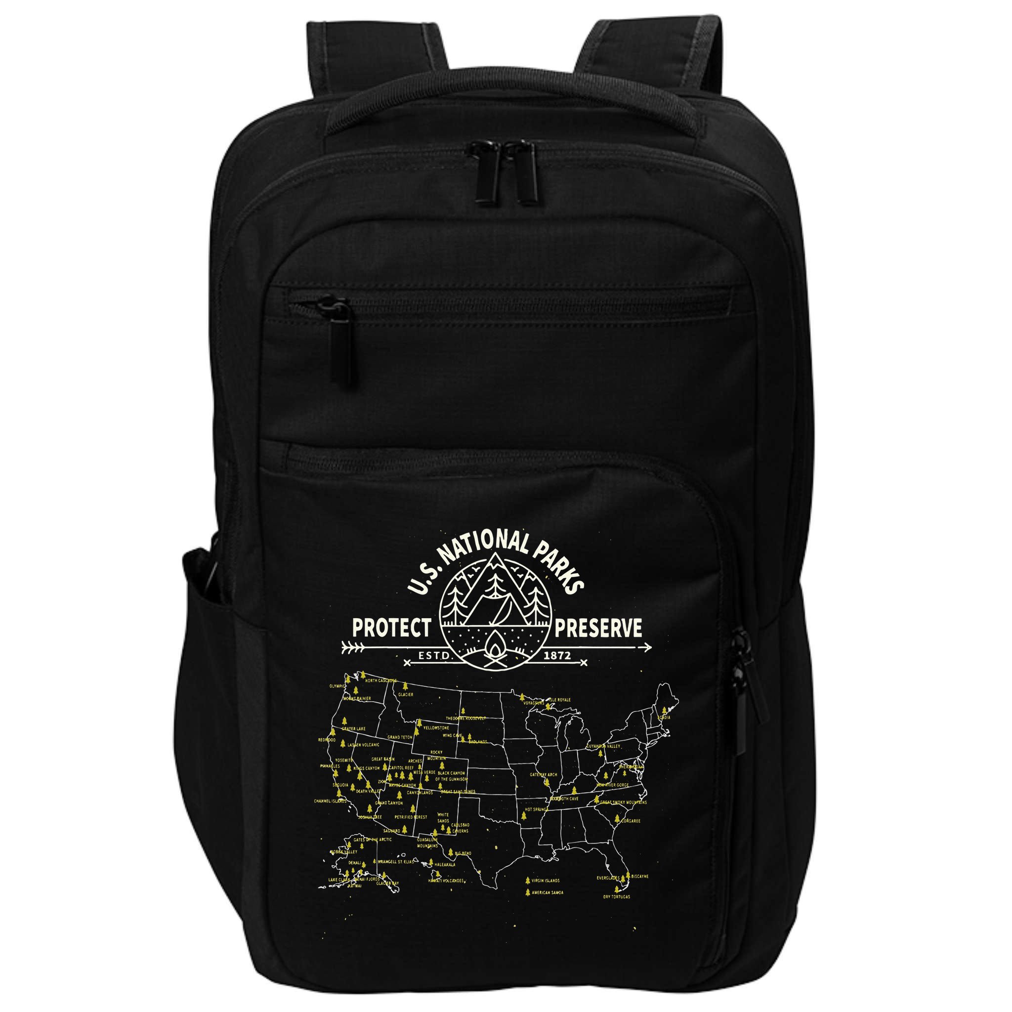 U.S. National Park Camping All 63 US National Parks Map Impact Tech Backpack
