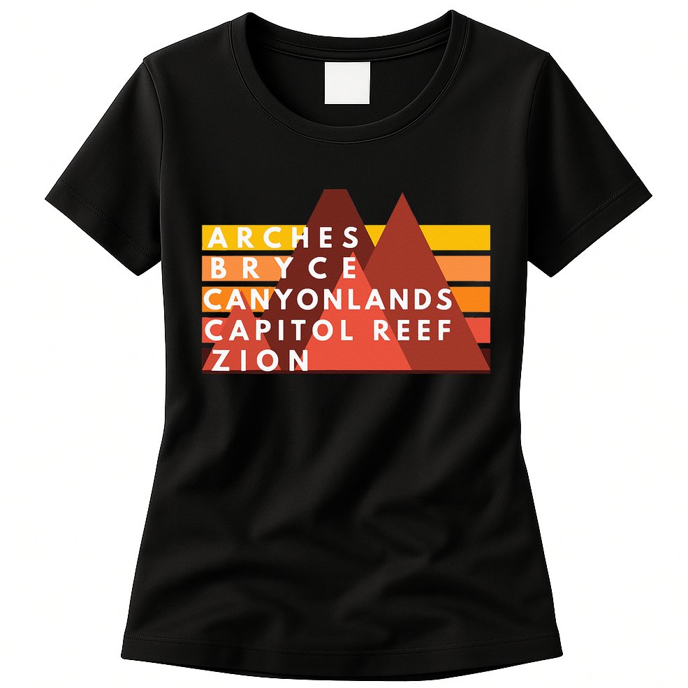 Utah National Parks Utah's Mighty Five Souvenir NPS Moab Womens T-Shirt