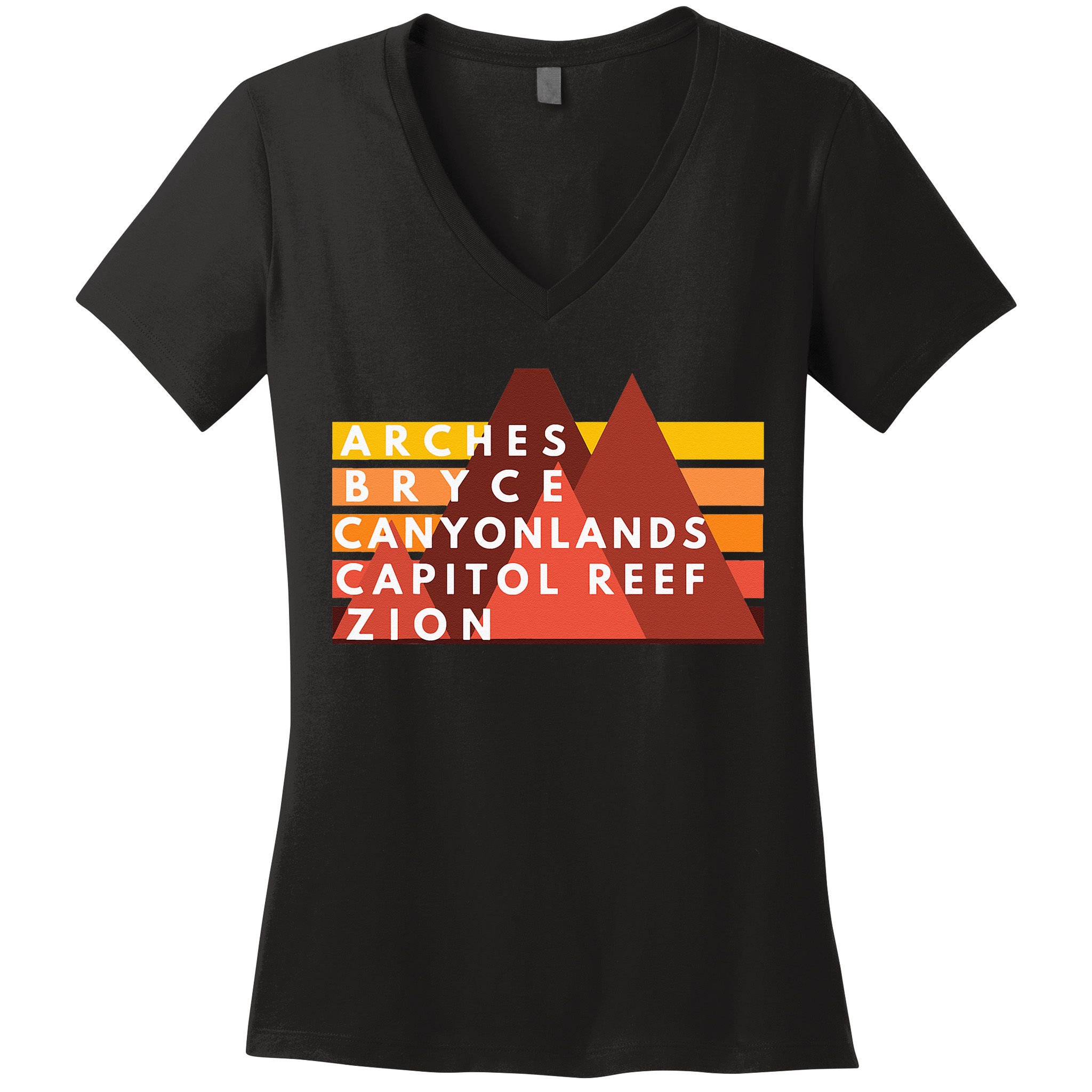 Utah National Parks Utah's Mighty Five Souvenir NPS Moab Women's V-Neck T-Shirt