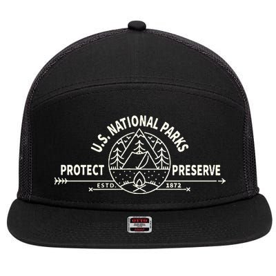 U.S. National Park Preserve & Protect The Us National Parks 7 Panel Mesh Trucker Snapback Hat