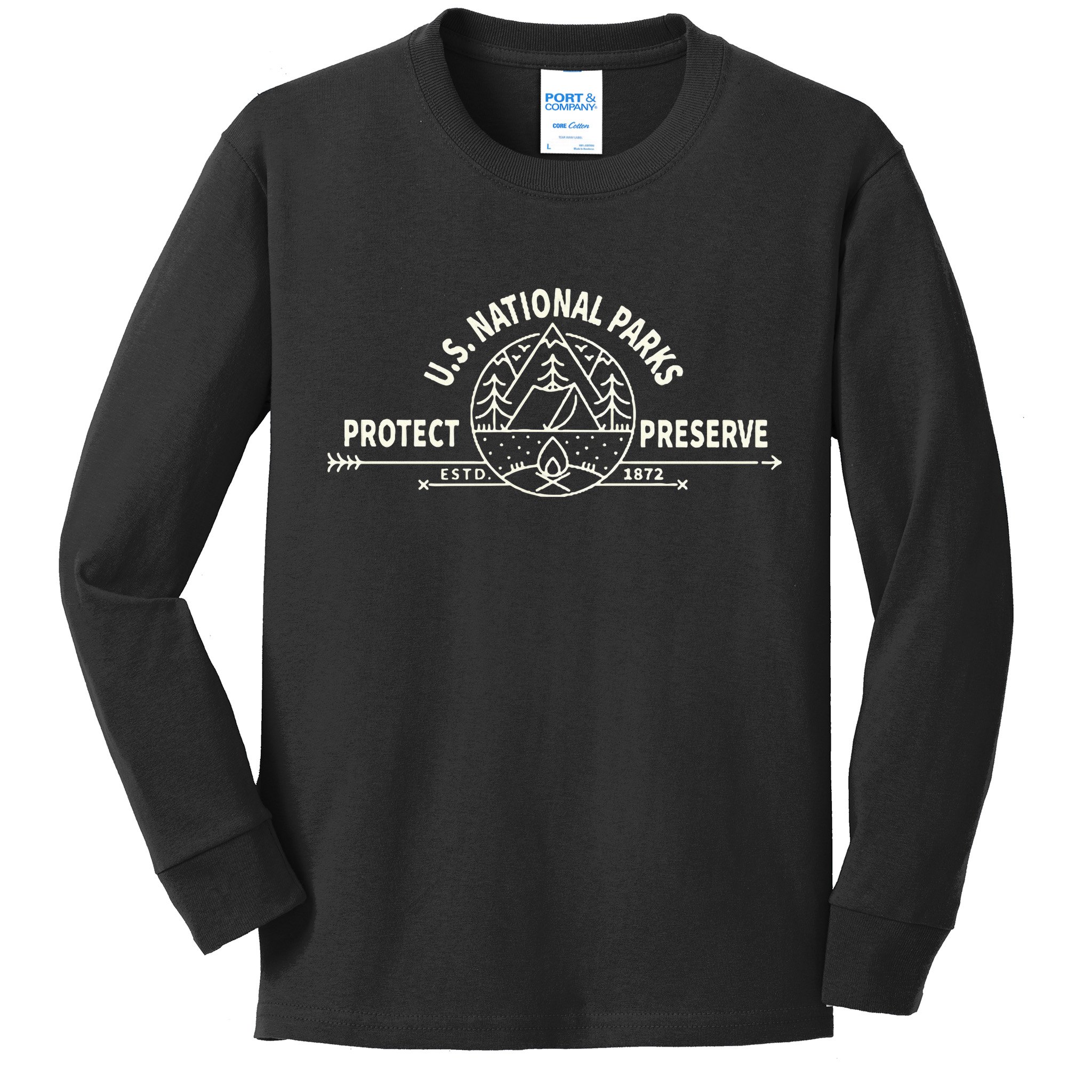 U.S. National Park Preserve & Protect The Us National Parks Kids Long Sleeve Shirt