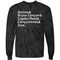 Utah National Parks Arches Zion Bryce UtahS Mighty 5 Tie-Dye Long Sleeve Shirt