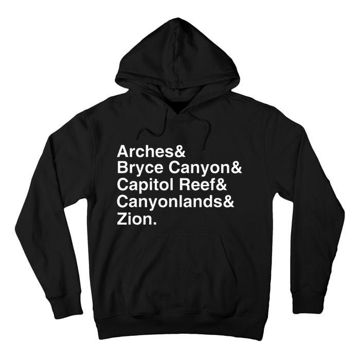 Utah National Parks Arches Zion Bryce UtahS Mighty 5 Tall Hoodie