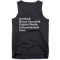 Utah National Parks Arches Zion Bryce UtahS Mighty 5 Tank Top