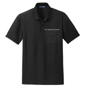 U.S. National Parks Minimalist Icon Outdoor Hiking Adventure Dry Zone Grid Polo