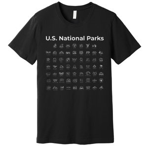 U.S. National Parks Minimalist Icon Outdoor Hiking Adventure Premium T-Shirt