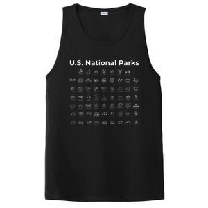 U.S. National Parks Minimalist Icon Outdoor Hiking Adventure PosiCharge Competitor Tank