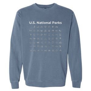 U.S. National Parks Minimalist Icon Outdoor Hiking Adventure Garment-Dyed Sweatshirt