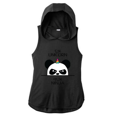 Unicorn Ninja Panda Ladies PosiCharge Tri-Blend Wicking Draft Hoodie Tank