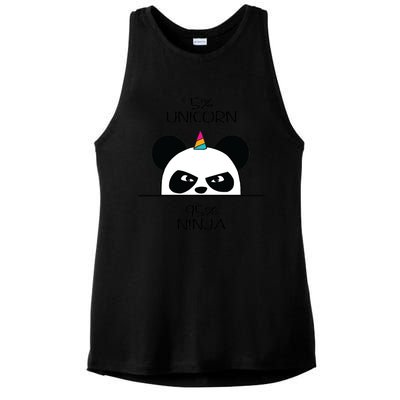 Unicorn Ninja Panda Ladies PosiCharge Tri-Blend Wicking Tank