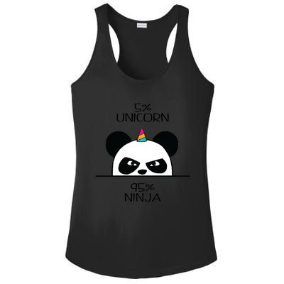 Unicorn Ninja Panda Ladies PosiCharge Competitor Racerback Tank