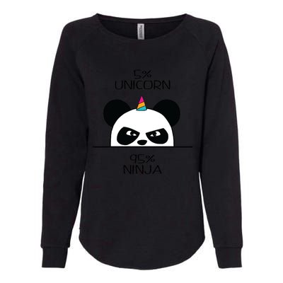 Unicorn Ninja Panda Womens California Wash Sweatshirt