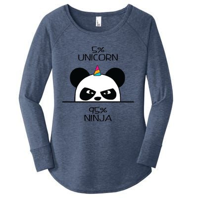 Unicorn Ninja Panda Women's Perfect Tri Tunic Long Sleeve Shirt