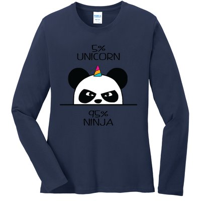 Unicorn Ninja Panda Ladies Long Sleeve Shirt