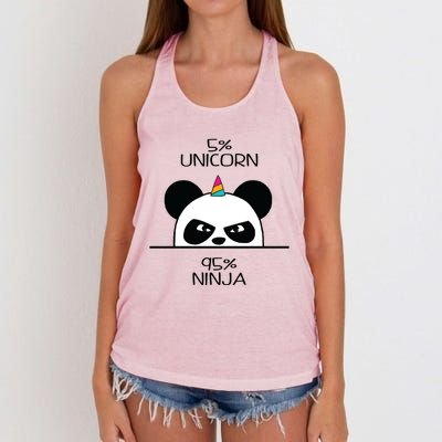 Unicorn Ninja Panda Women's Knotted Racerback Tank