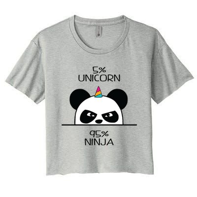 Unicorn Ninja Panda Women's Crop Top Tee